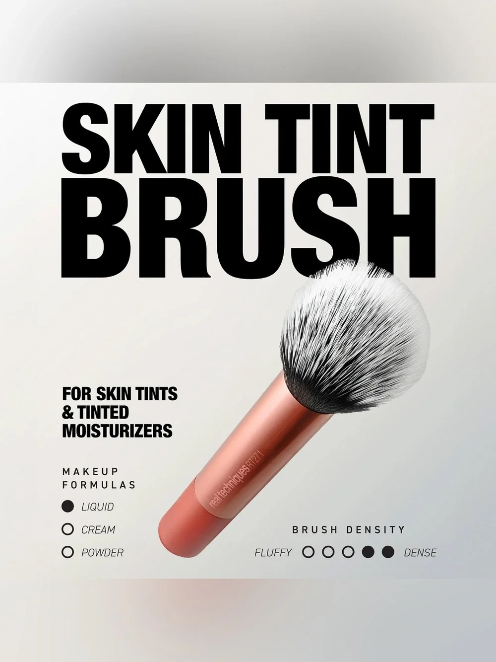 Real Techniques Skin Tint Brush - Coral Handle with Black & White Bristles